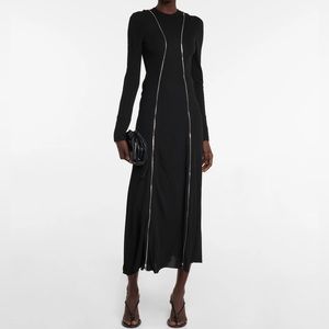 Victoria Beckham Zip Embellished Maxi Dress